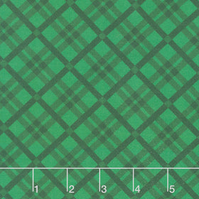 Merry Cats - Tartan Season Green Yardage