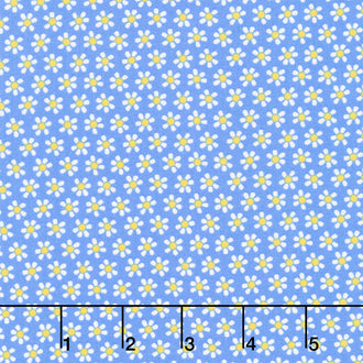 Chalk Garden - Mini Daisy Blue Yardage