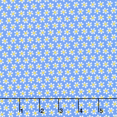 Chalk Garden - Mini Daisy Blue Yardage