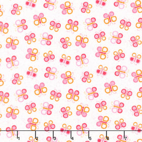 Daisy Up - Butterfly Swirl Pink Yardage