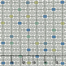 Black White & Bright - Double Squares Blue/Green Yardage