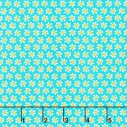 Chalk Garden - Mini Daisy Dark Turquoise Yardage