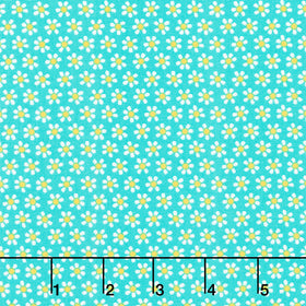 Chalk Garden - Mini Daisy Dark Turquoise Yardage