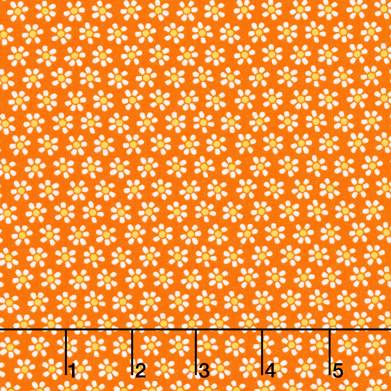 Chalk Garden - Mini Daisy Orange Yardage