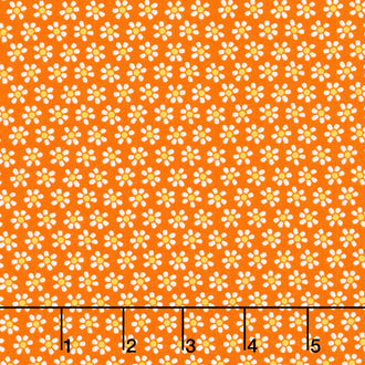 Chalk Garden - Mini Daisy Orange Yardage