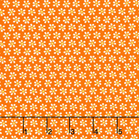 Chalk Garden - Mini Daisy Orange Yardage
