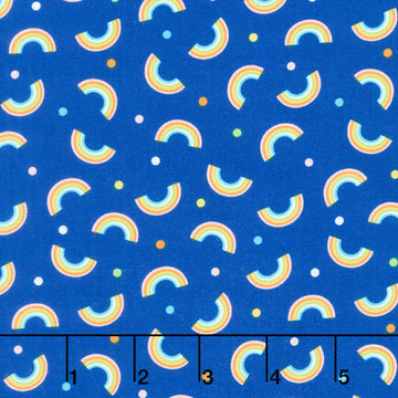 Noah's Journey - Little Rainbows Royal Blue Yardage