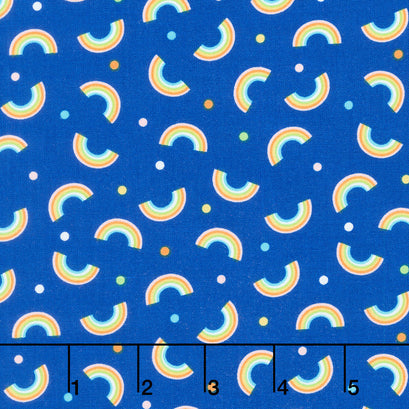 Noah's Journey - Little Rainbows Royal Blue Yardage