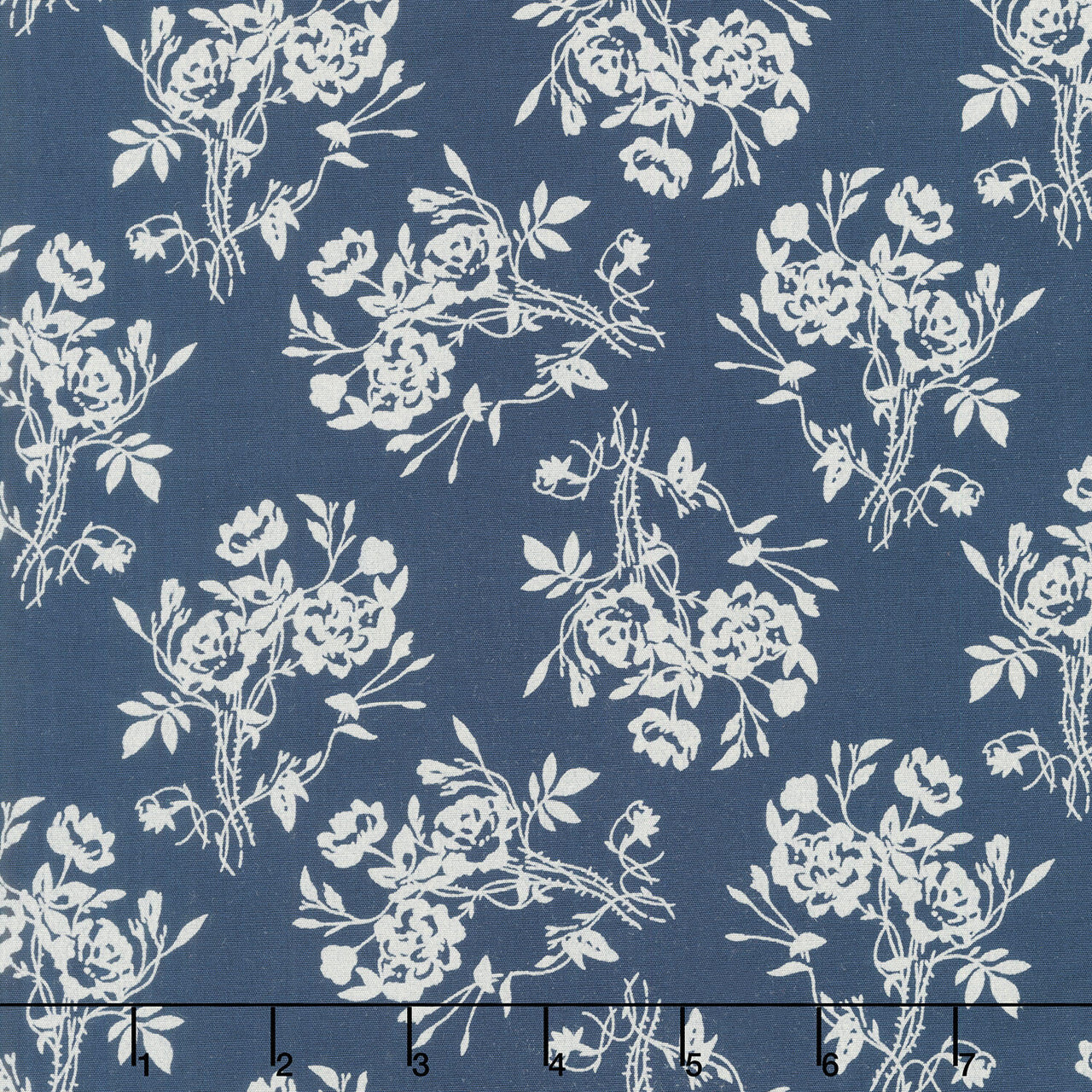 Blue Moon - Floral Vine Navy/Cream Yardage