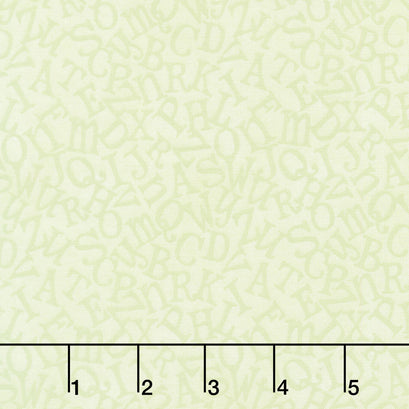 ABC's - Tossed Alphabet Green Yardage
