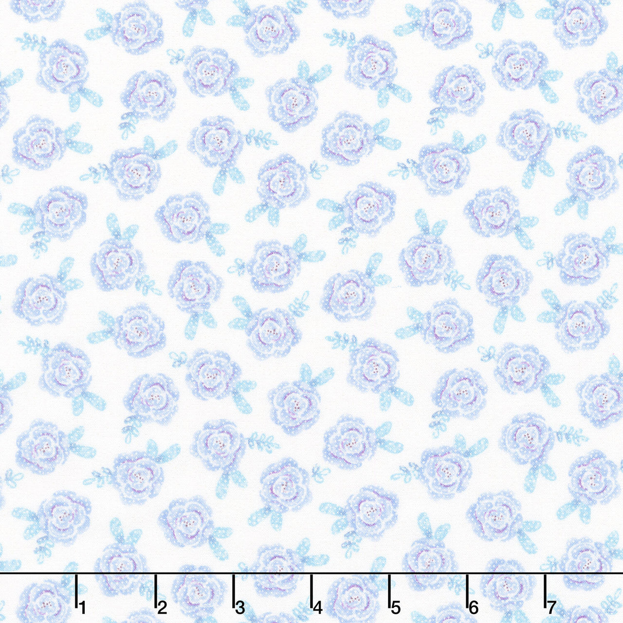 Dreamers - Dreamers Roses Blue/White Yardage
