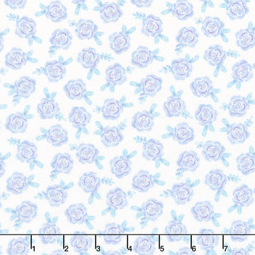 Dreamers - Dreamers Roses Blue/White Yardage