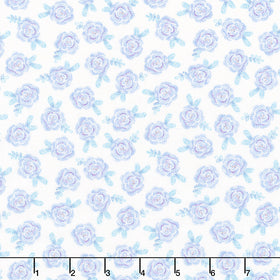 Dreamers - Dreamers Roses Blue/White Yardage
