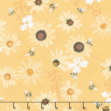 All Missouri Shop Hop 2026 - Flowers & Bees Gold Yardage