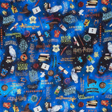 Harry Potter - Words Blue 108" Wide Backing