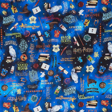 Harry Potter - Words Blue 108" Wide Backing