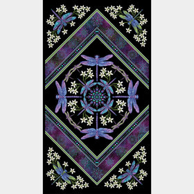 Dragonfly Wonder - Dragonfly Black Plum Digitally Printed Panel