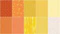 Color Elements Orange/Yellow Fat Quarter Bundle - 10 Pc