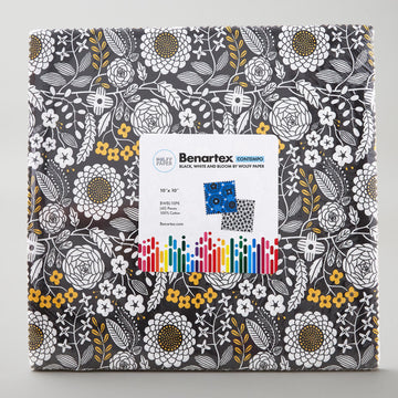 Black, White and Bloom 10" Squares