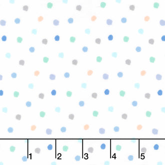 Baby Dino Comfort Flannel - Dino Spots White Yardage