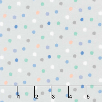 Baby Dino Comfort Flannel - Dino Spots Gray Yardage