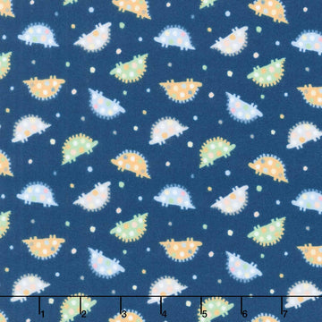 Baby Dino Comfort Flannel - Dino & Dots Navy Yardage