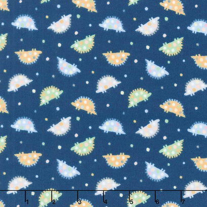 Baby Dino Comfort Flannel - Dino & Dots Navy Yardage