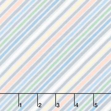 Baby Dino Comfort Flannel - Little Stripes Gray/Multi Yardage
