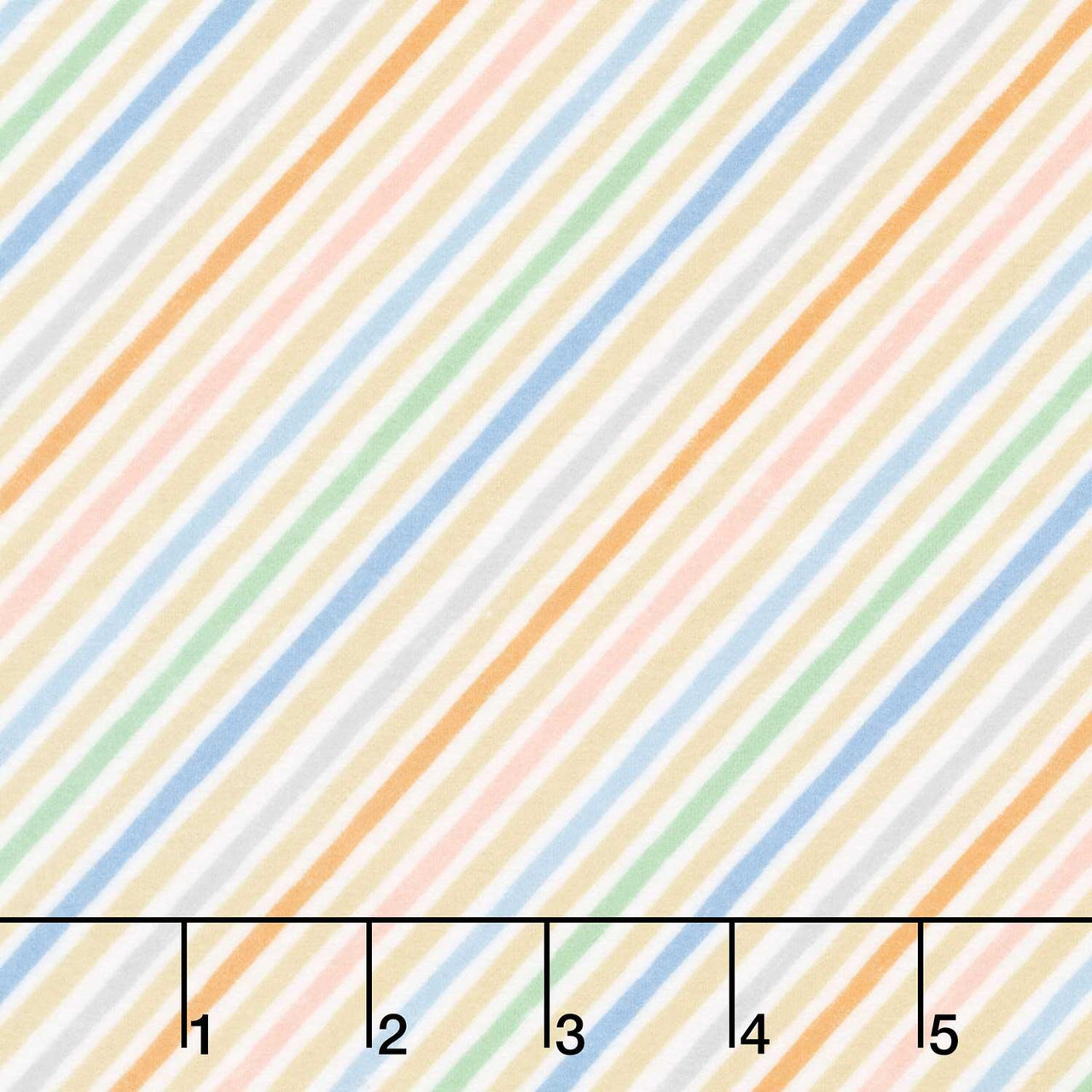 Baby Dino Comfort Flannel - Little Stripes White/Multi Yardage