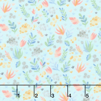 Baby Dino Comfort Flannel - Little Landscape Aqua Yardage