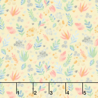 Baby Dino Comfort Flannel - Little Landscape Light Yellow Yardage