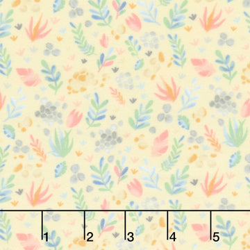 Baby Dino Comfort Flannel - Little Landscape Light Yellow Yardage
