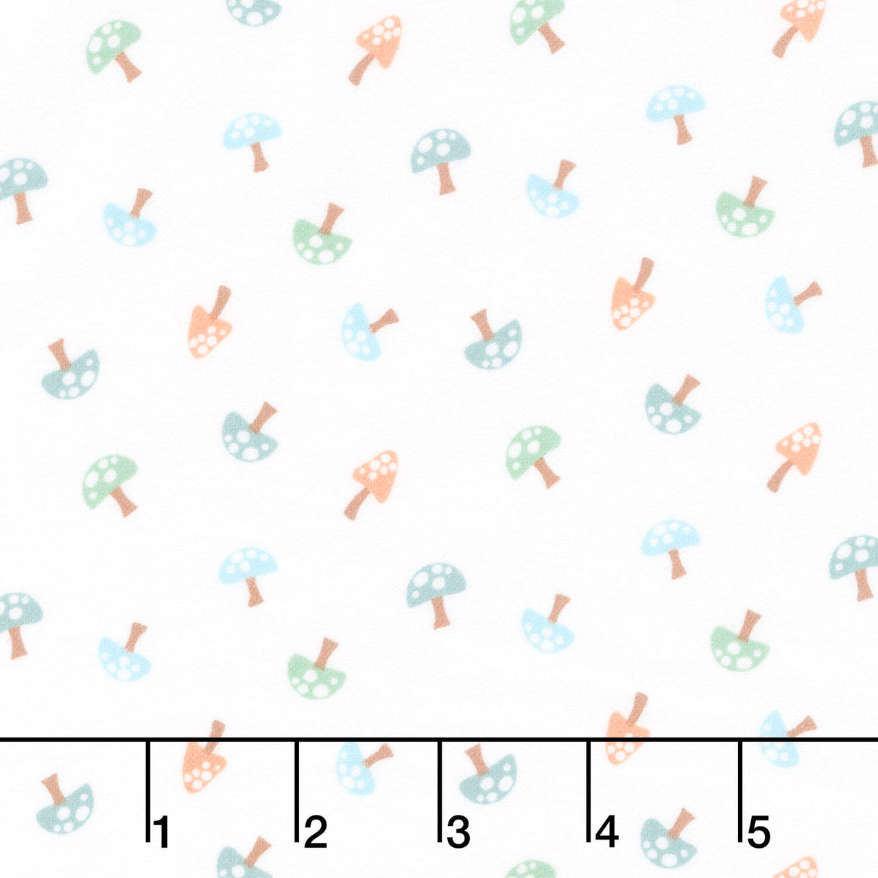 Cozy Forest Comfort Flannel - Forest Mushrooms White Yardage