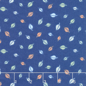 Cozy Forest Comfort Flannel - Forest Leaves Navy Yardage