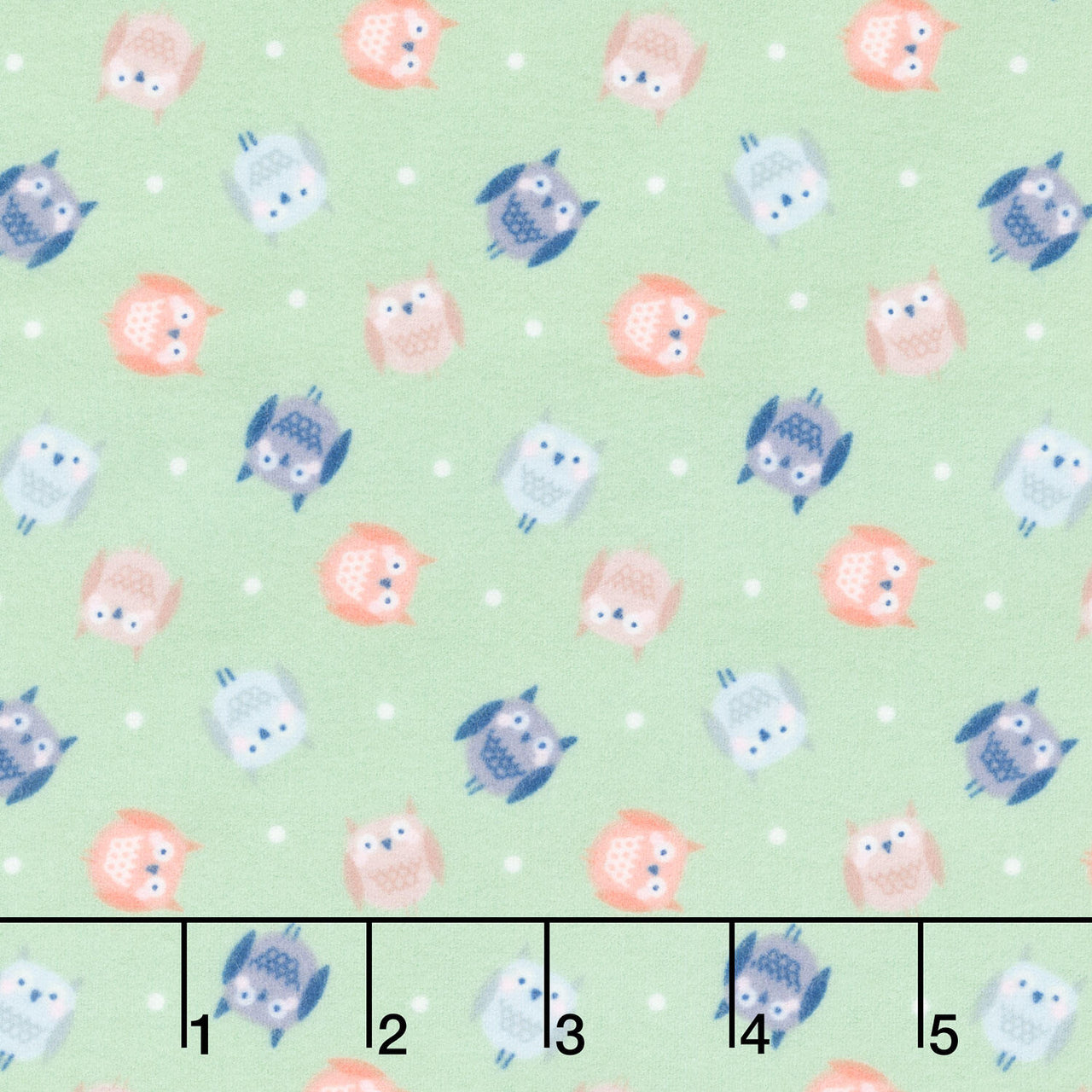 Cozy Forest Comfort Flannel - Cozy Owls Green Yardage