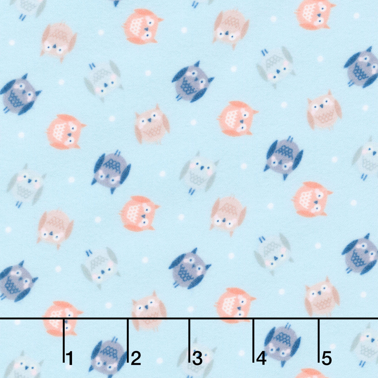Cozy Forest Comfort Flannel - Cozy Owls Sky Blue Yardage
