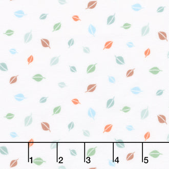 Cozy Forest Comfort Flannel - Forest Leaves White Yardage