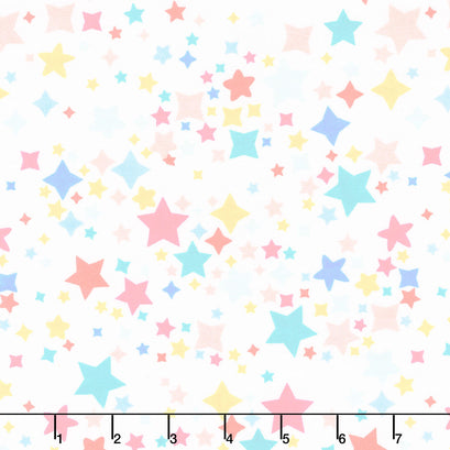 Twinkle Comfort Flannel - Twinkle Stars Flannel White Yardage