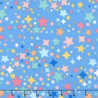Twinkle Comfort Flannel - Twinkle Stars Flannel Blue Yardage