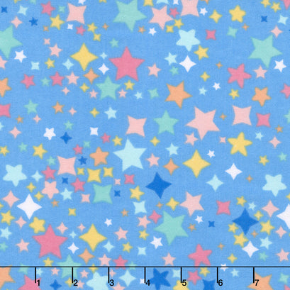 Twinkle Comfort Flannel - Twinkle Stars Flannel Blue Yardage