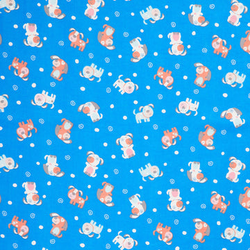 Twinkle Comfort Flannel - Puppy Love Flannel Royal Blue Yardage