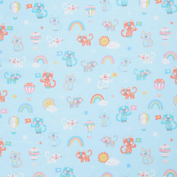 Twinkle Comfort Flannel - The Cat's Meow Flannel SkyBlue Yardage