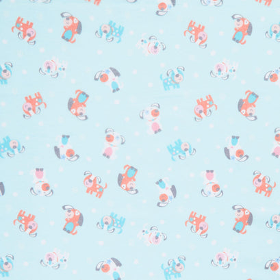 Twinkle Comfort Flannel - Puppy Love Flannel Aqua Yardage