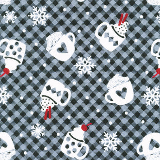 Winter Comfort Flannel - Snowy Cocoa Flannel Black/Gray Yardage