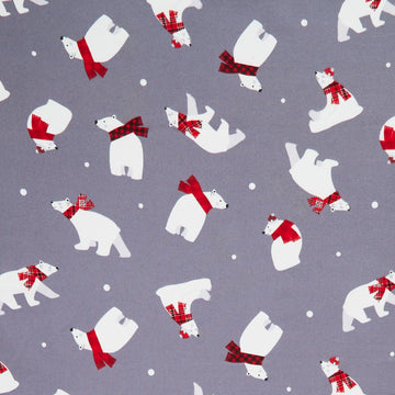 Winter Comfort Flannel - Polar Bear Fun Flannel Gray Yardage