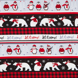 Winter Comfort Flannel - Snowy Stripe Flannel Multi Yardage