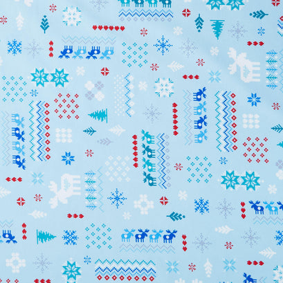 Winter Wonders Comfort Flannel - Winter Wonders Knit Light Blue Yardage