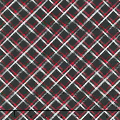 Winter Wonders Comfort Flannel - Winter Wonders Plaid Black Yardage