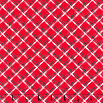 Winter Wonders Comfort Flannel - Winter Wonders Plaid Red Yardage