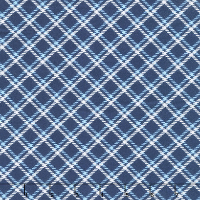 Winter Wonders Comfort Flannel - Winter Wonders Plaid Blue Yardage